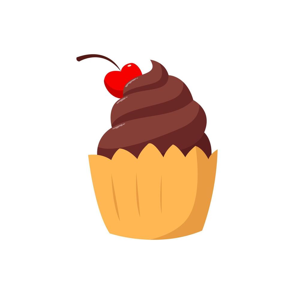 muffin cream element object for design, cute style with soft color vector