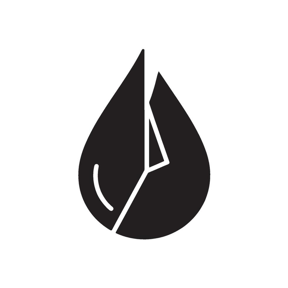 Minimalist black water drop icon with a geometric internal pattern depicting the essence of nature and purity in a clean modern graphic design for ecofriendly concepts and sustainability vector