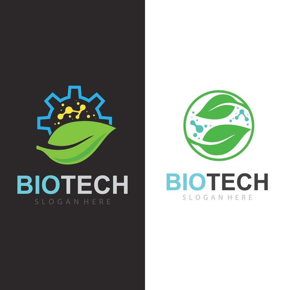 Organic molecular technology leaf logo showing nature science integration in modern digital concepts vector