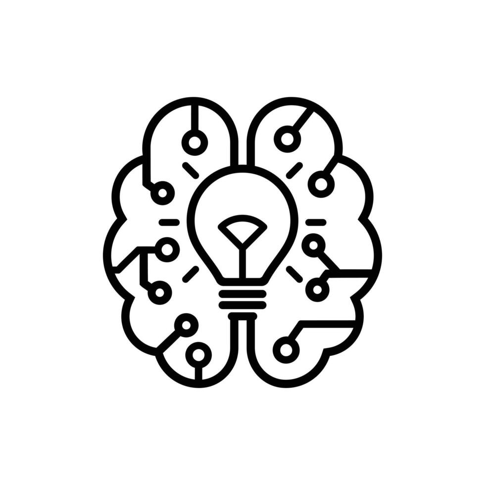 Artificial intelligence brain with lightbulb symbolizing innovation vector
