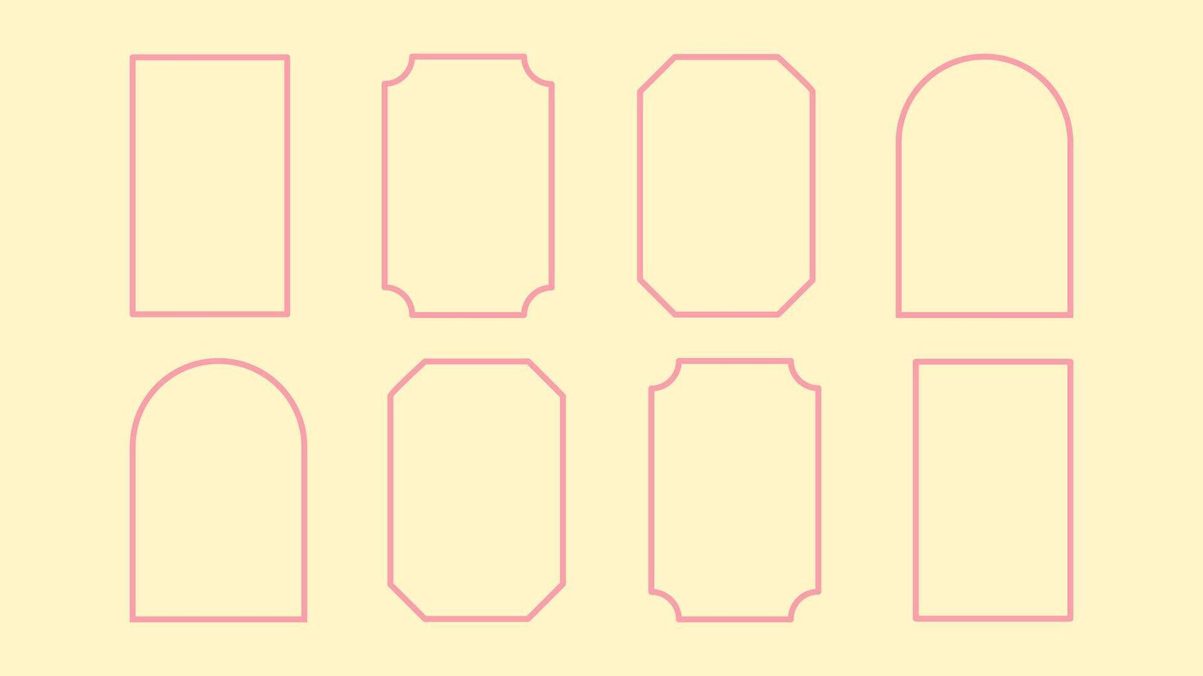 Minimal round frame set with simple smooth lines for modern invitations, branding accents, posters and polished stationery templates. vector