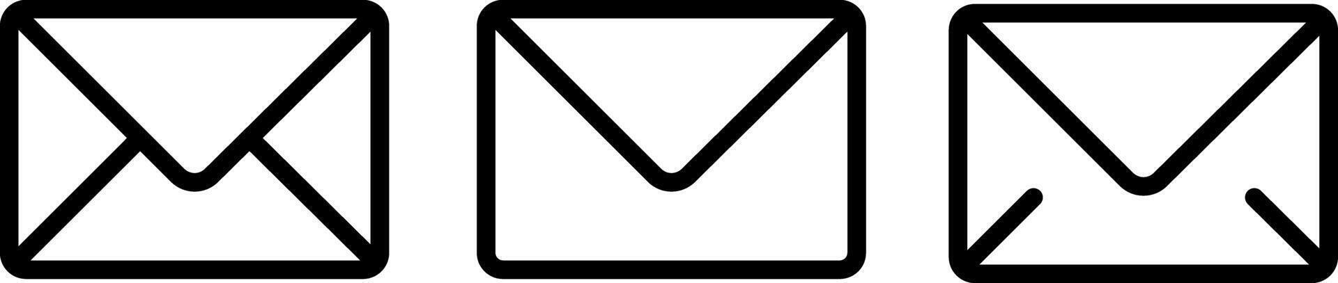 Set of minimalist email icons representing digital communication and messaging vector