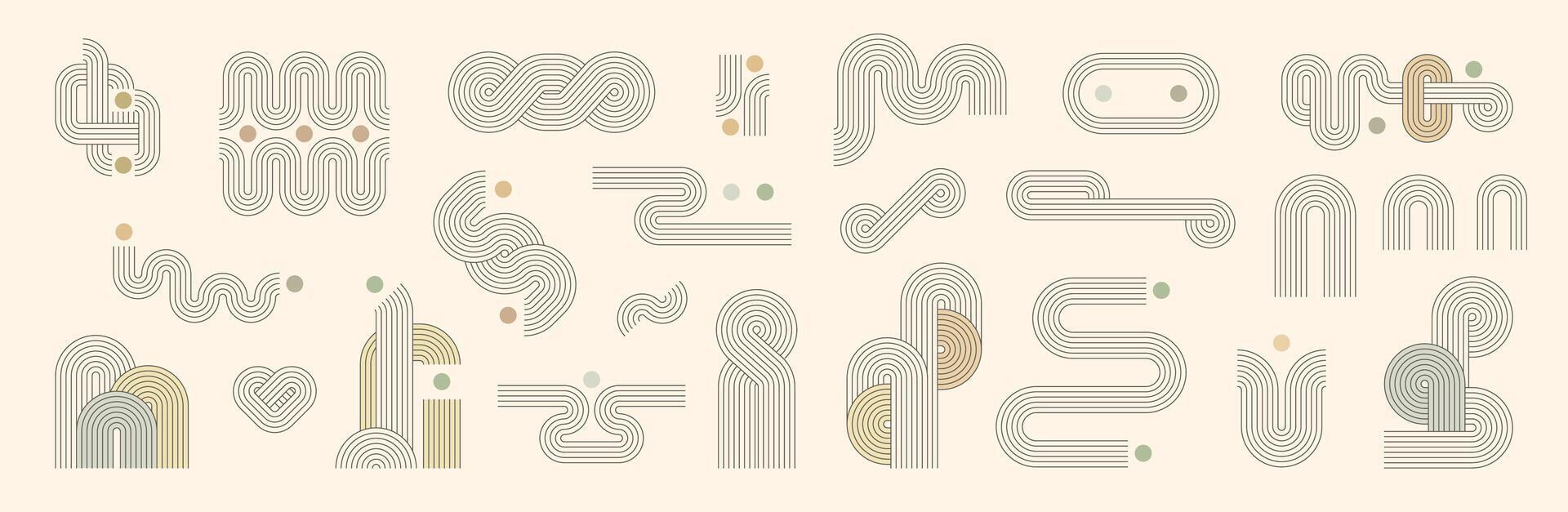 Zen arch elements with pattern 74631331 Vector Art at Vecteezy