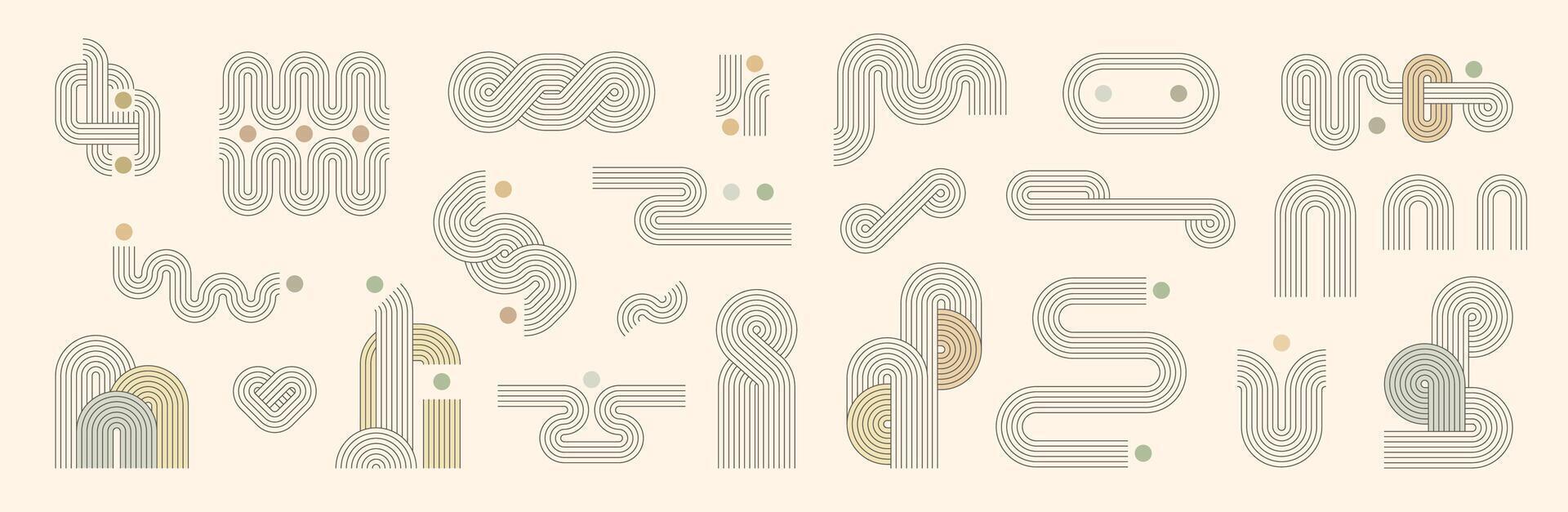 Zen arch elements with pattern vector