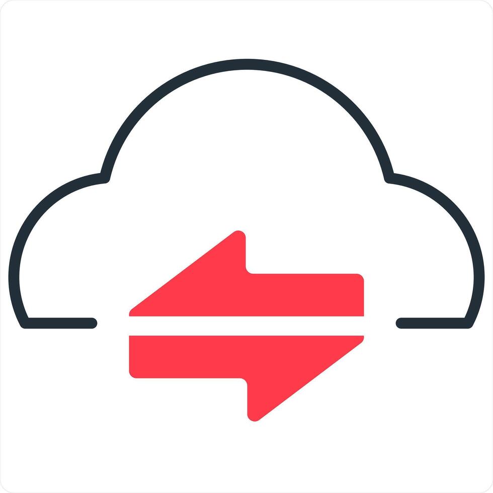 Synchronize Cloud concept in red line color vector
