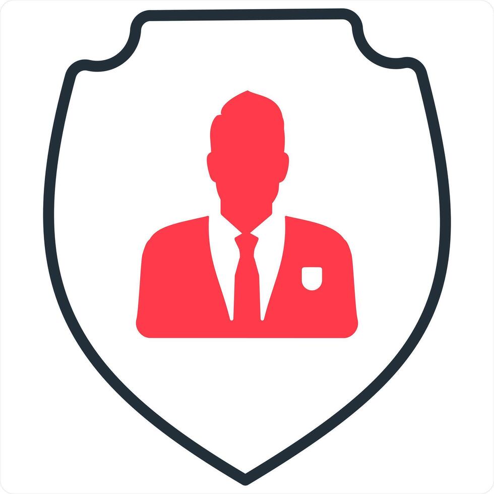 Security and protection icon concept in red line color vector