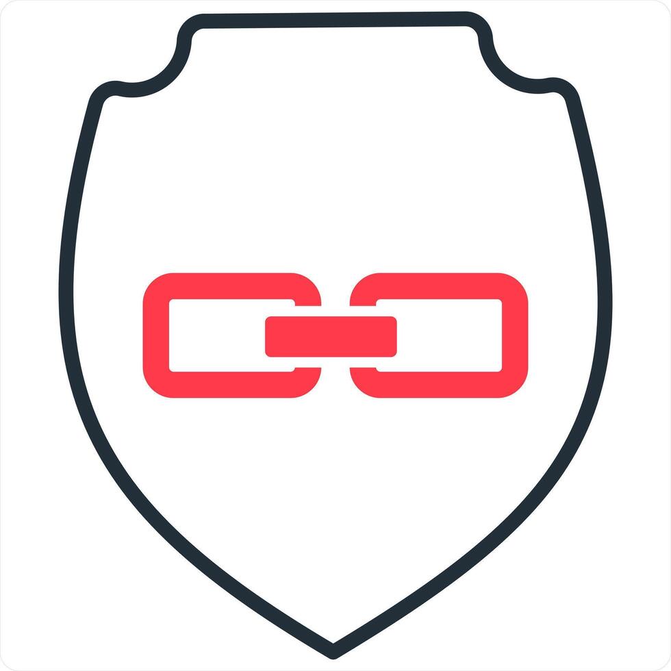 Link Security and protection icon concept in red line color vector