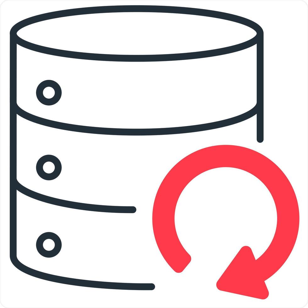 Update Server icon concept in red line color vector