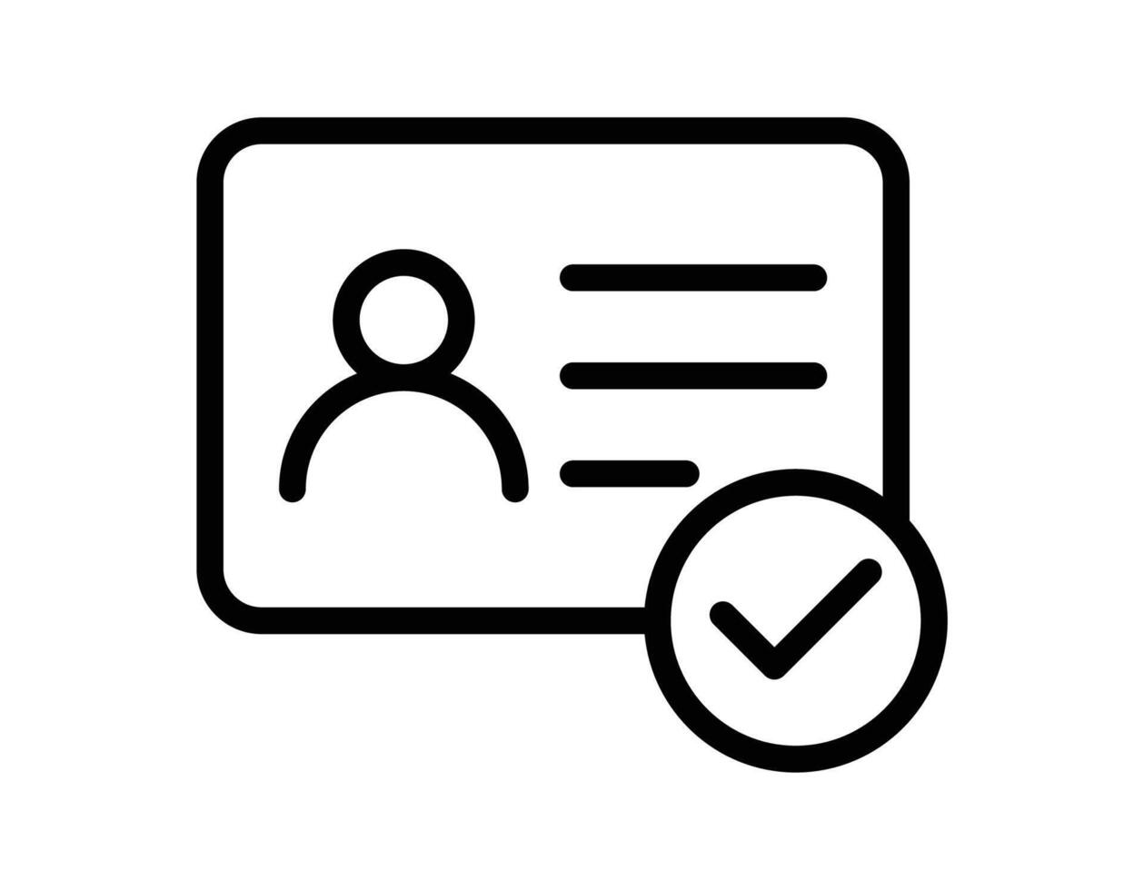 Simple Outline of an Identification Card with Check Mark Symbol vector