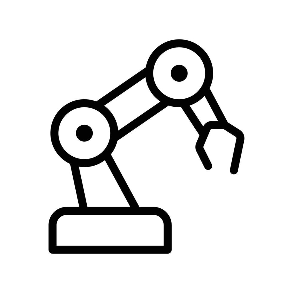 Industrial Robot Arm in Minimalist Style for Technology and Automation Use vector