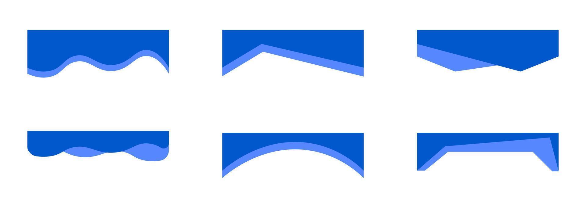 Header website divider modern bottom section, border template, curve wavy separator Abstract banner cover collection. vector