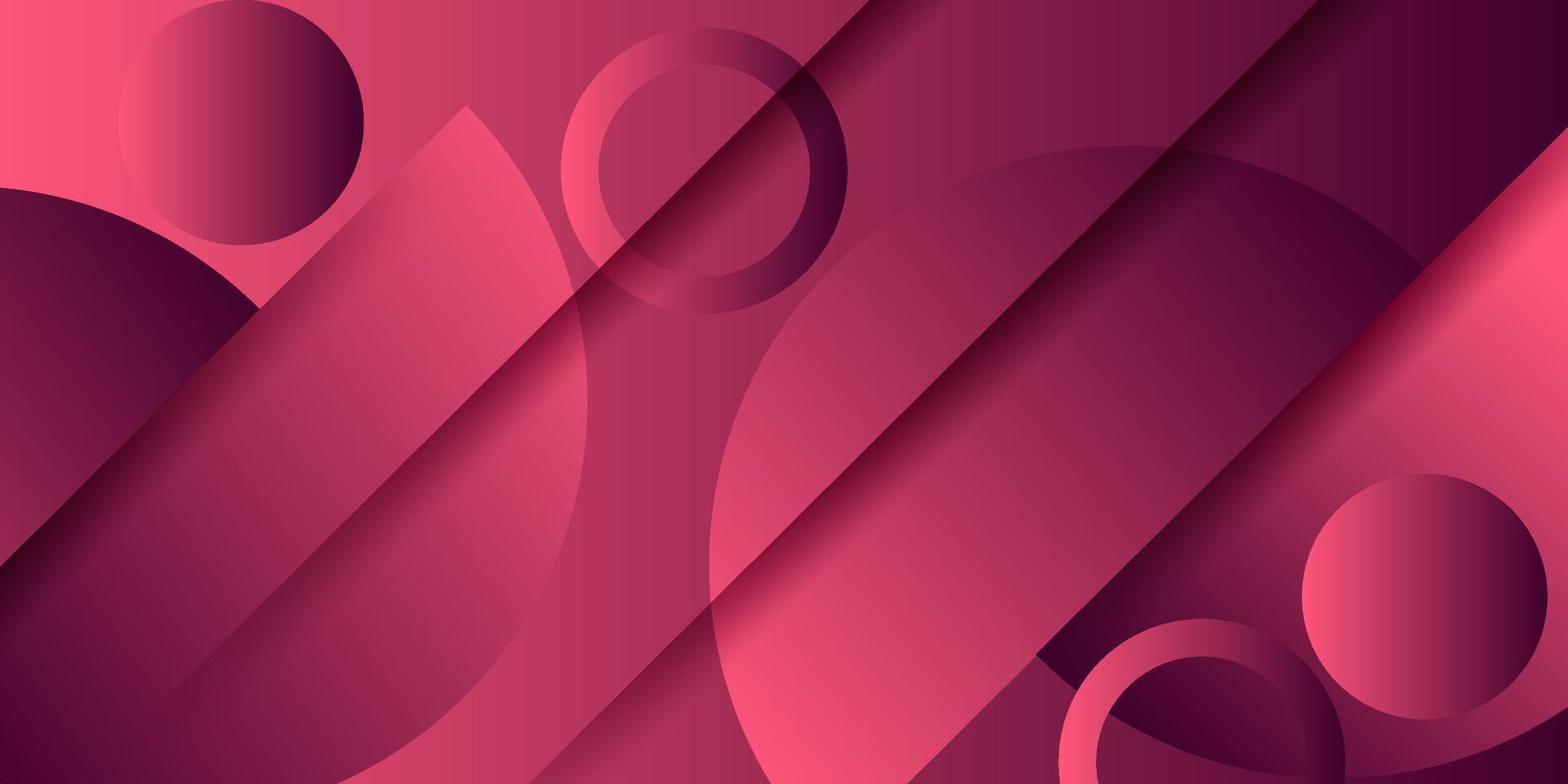 Red geometric background with circles and lines vector