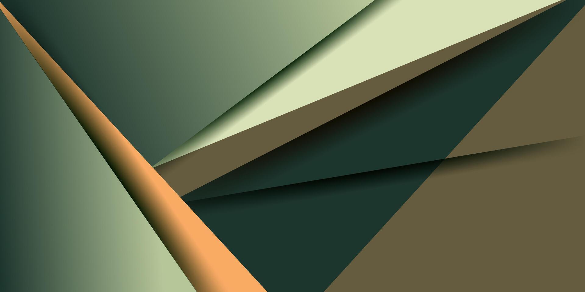 Abstract background with overlapping geometric green and brown gradient squares concept on trendy color background. Poster and banner design. Eps10. vector