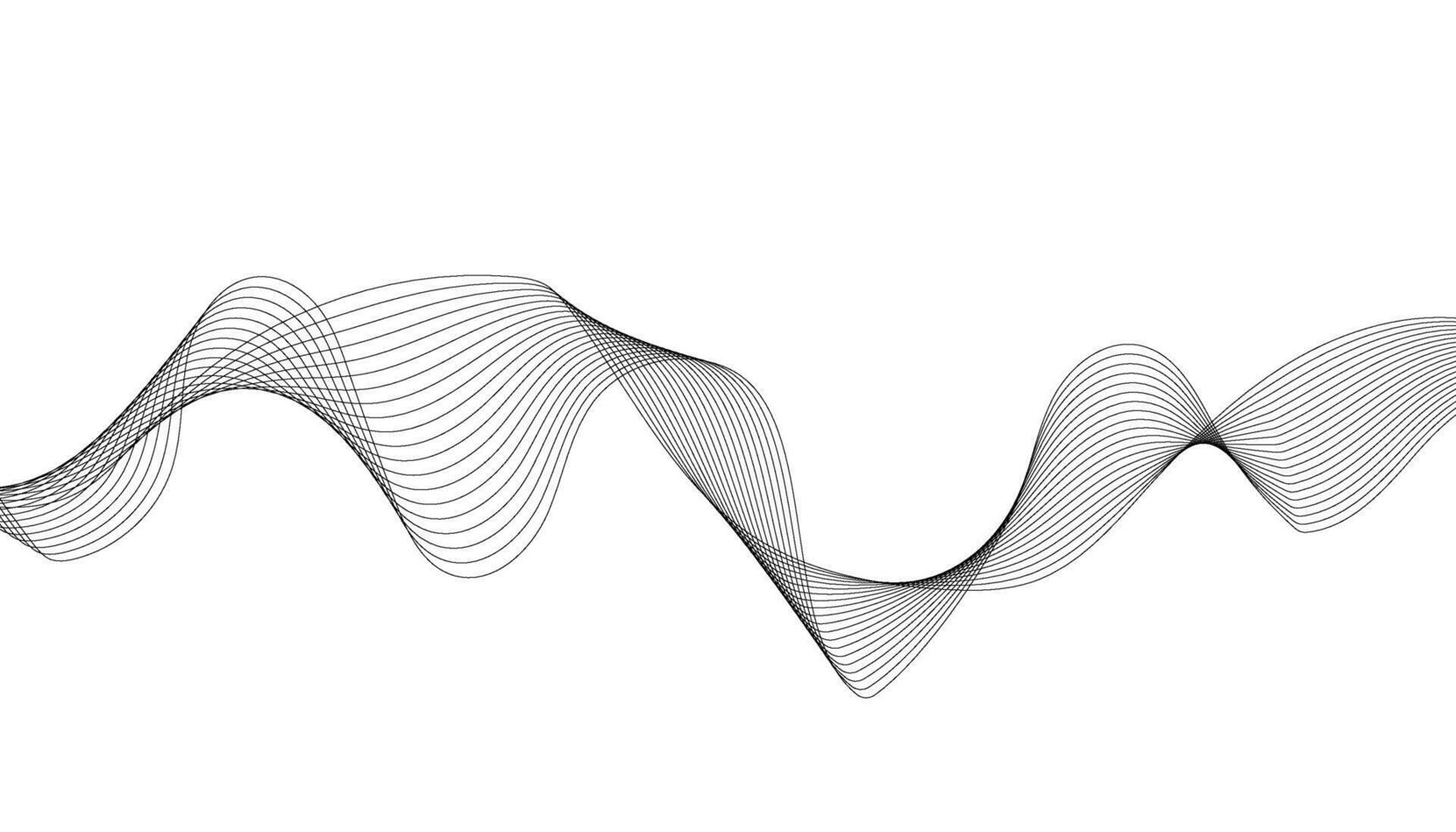 Minimal Black Wave Line Flow Abstract Background vector