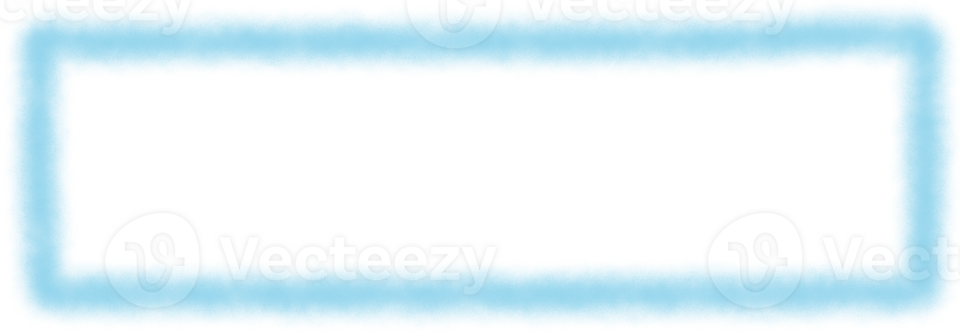 Abstract Street Art, Spray Brush Texture Glowing Blue Rectangle Frame on Transparent Background with Copy Space Middle for Text. Digital Art, Procreate Pocket png