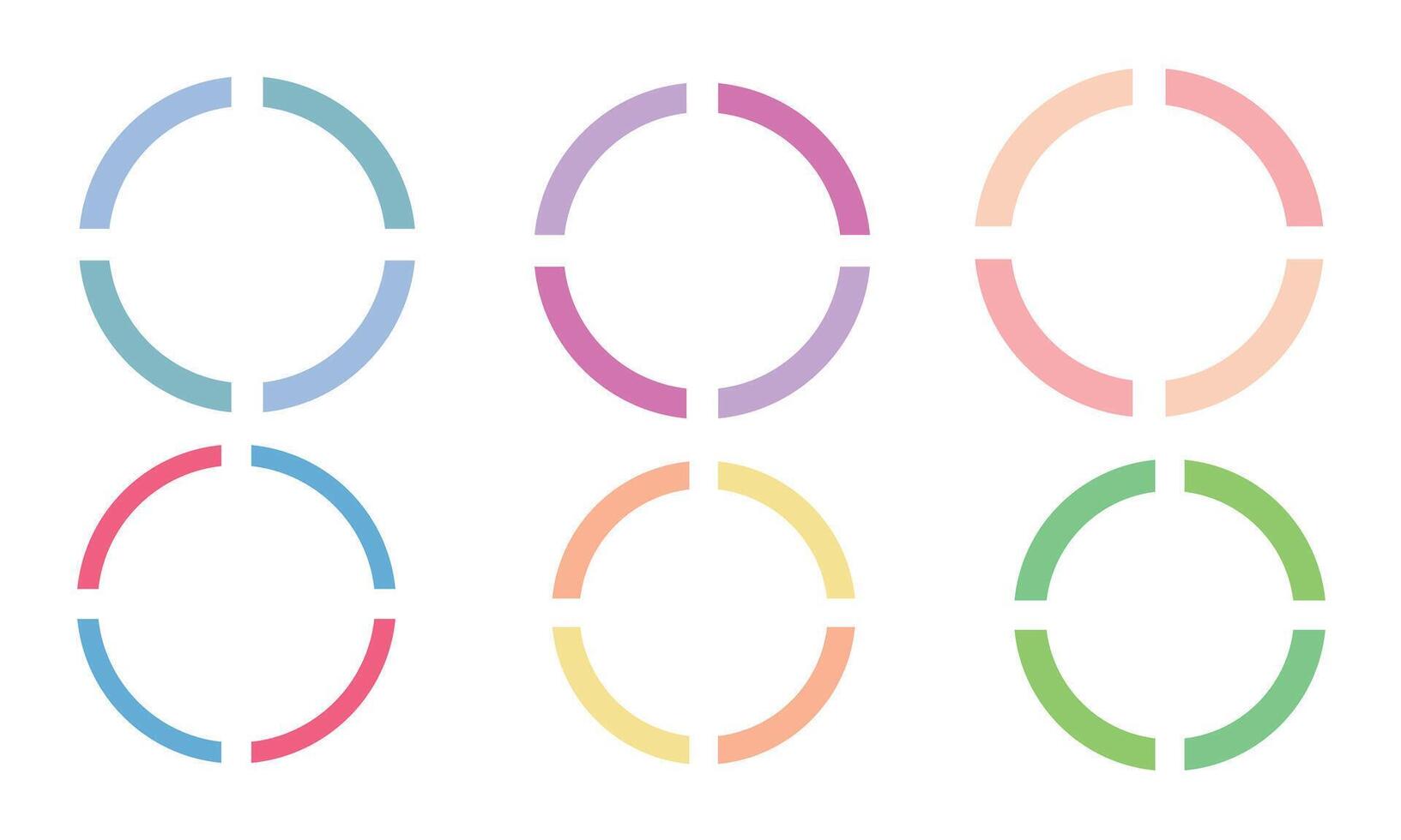 Abstract Ring and Pie Chart Icon Elements vector