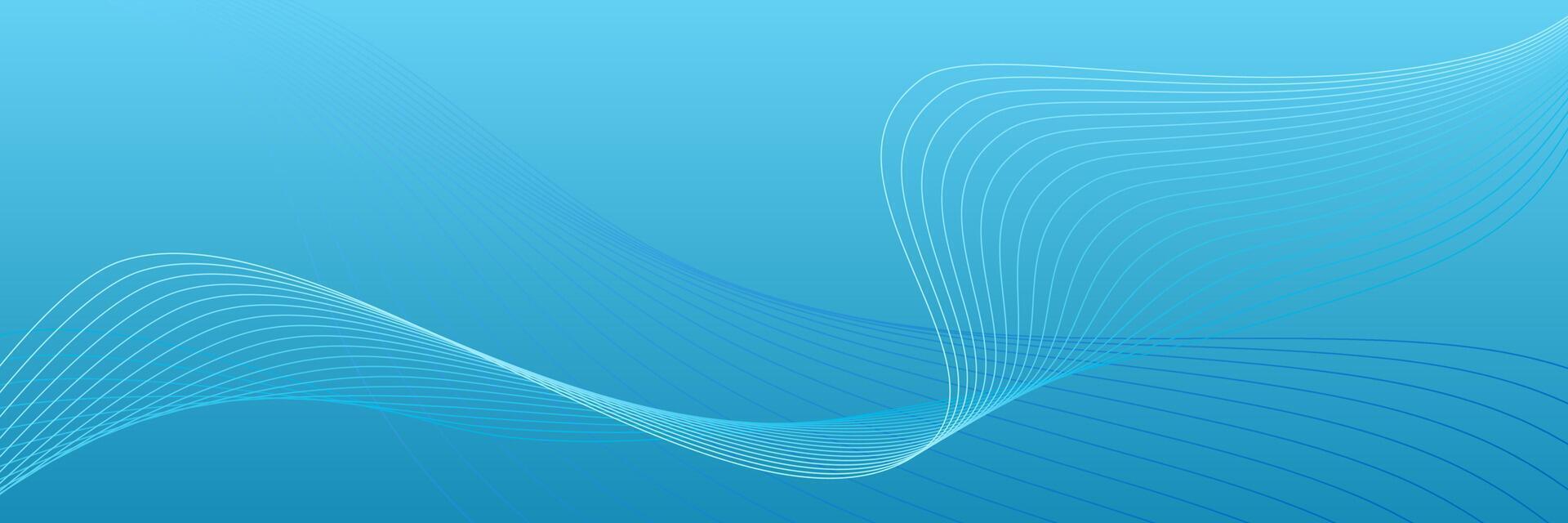 smooth blue wave lines forming dynamic abstract background useful for digital layouts vector