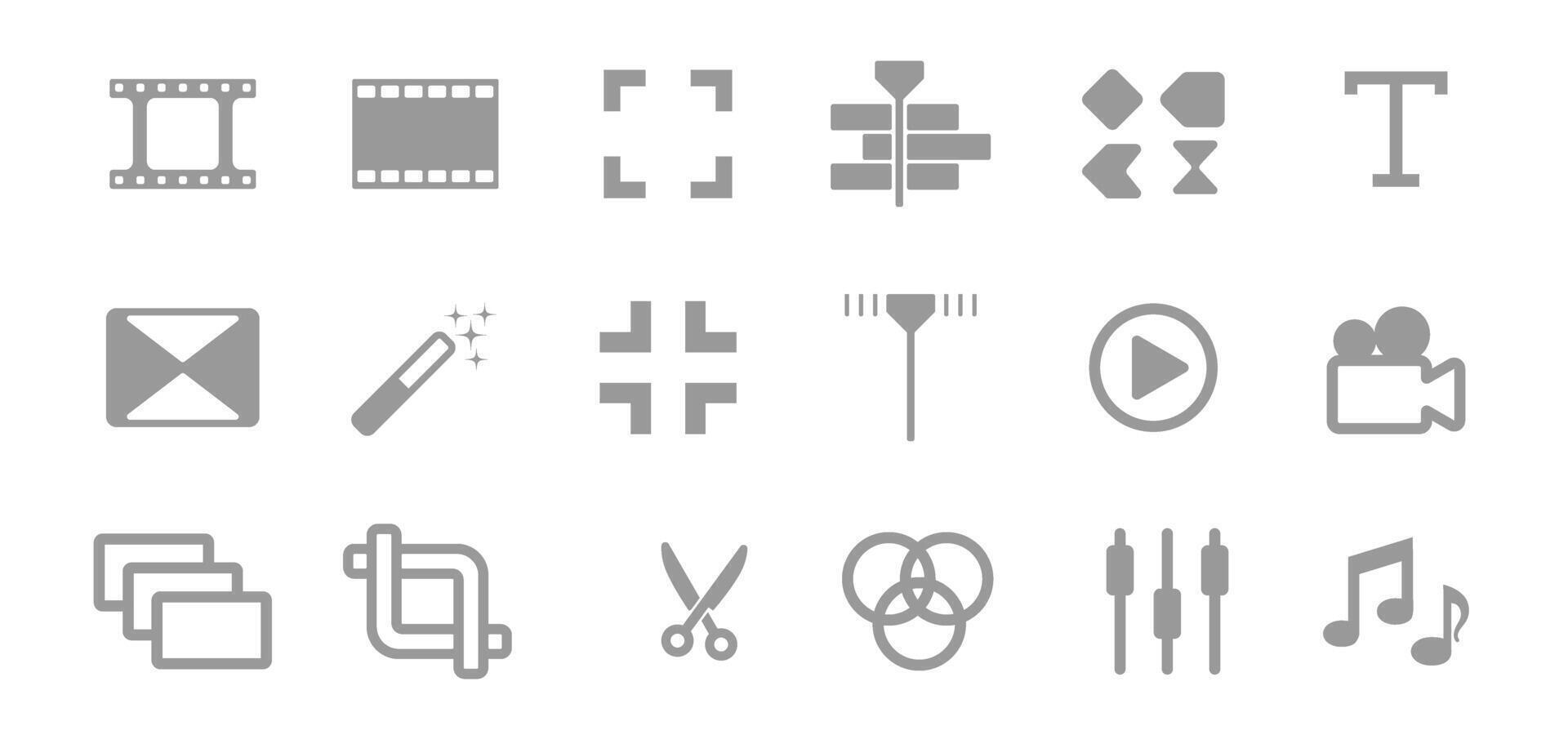 editing icon editor content creator gray symbol bundle vector