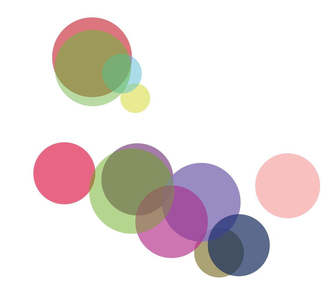 colorful overlapping transparent circles, abstract minimal modern design vector