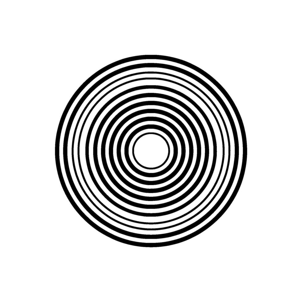 Concentric rings creating a geometric optical illusion pattern vector