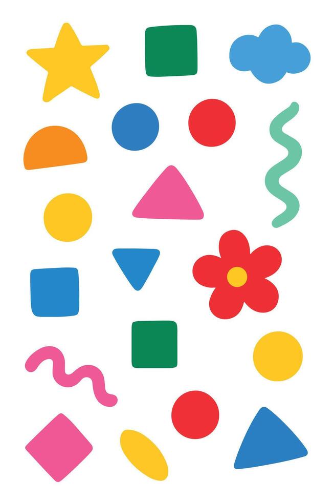 kiddy style abstract shapes pattern vector