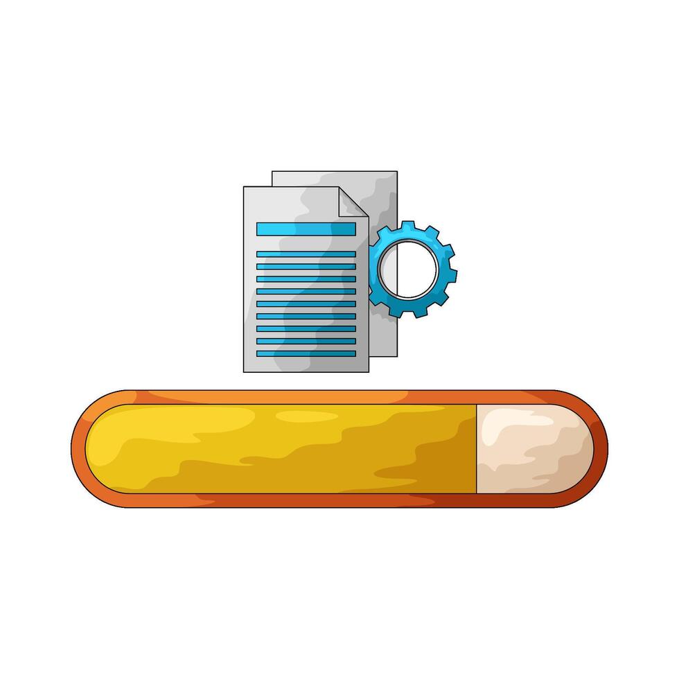 Uploading Process with Progress Bar vector