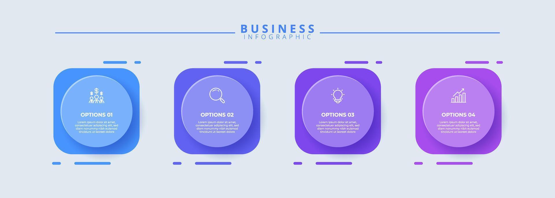 Infographic design with icons and 4 options or steps. Infographics for business concept. Can be used for presentations banner, workflow layout, process diagram flow chart, info graph vector