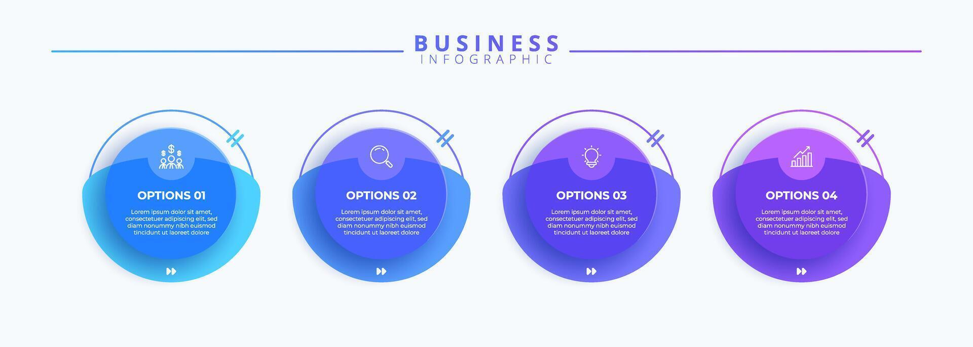 Infographic design with icons and 4 options or steps. Infographics for business concept. Can be used for presentations banner, workflow layout, process diagram, flow chart vector