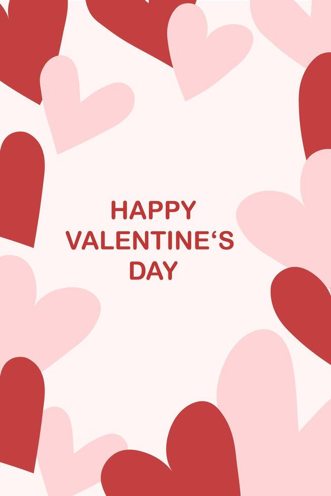 Love cover background illustration. Happy Valentines Day cards with two hearts one line continuous shape, greeting sign. Invitation abstract design patterns in minimal line art modern style vector