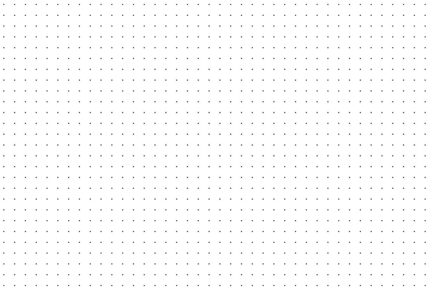 Dotted squared grid graph paper for notebooks template. Design printable graphic sheet. Simple black dotted background. Bullet journal pattern texture. vector