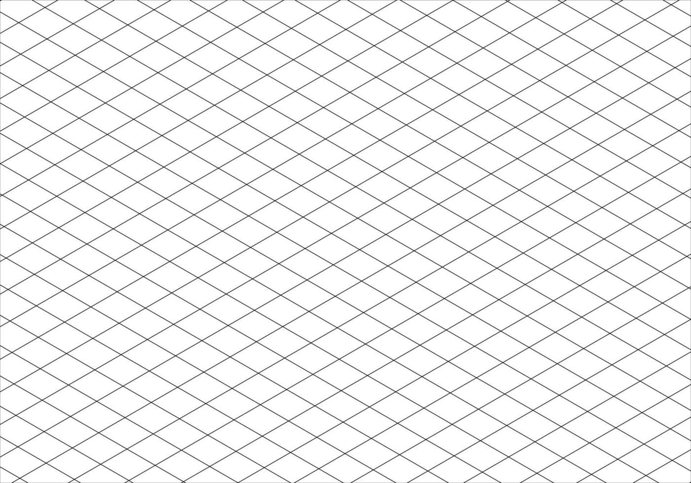 Isometric squared grid. Isometric black line guides. Printable 3d perspective backdrop. Notebook sheets blank template. Mathematic typography pattern for making notebooks production for education. vector