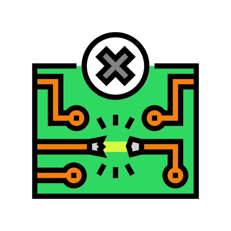 broken circuit path icon color icon illustration vector