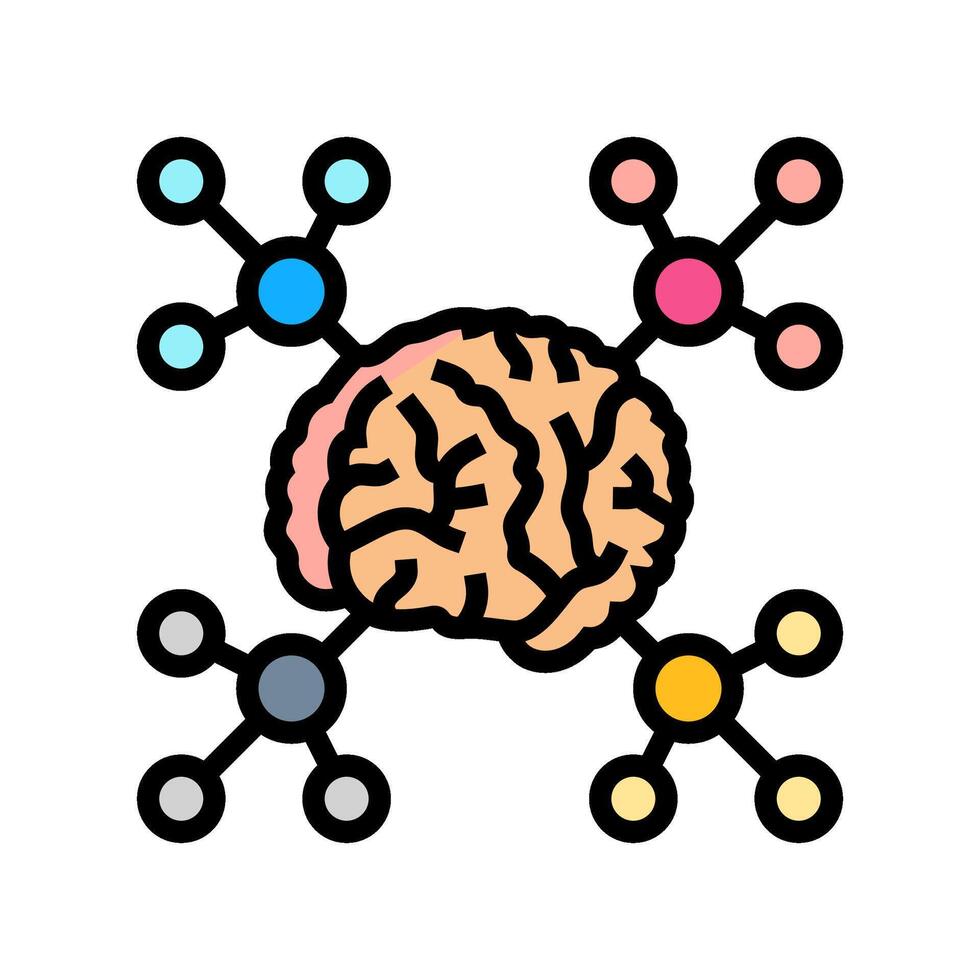 mind mapping chart color icon illustration vector