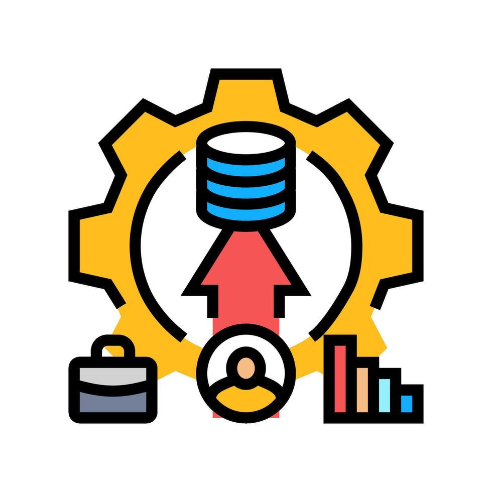 datos integración color icono ilustración vector