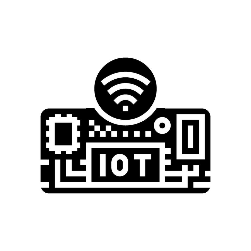 iot circuit board module glyph icon illustration vector