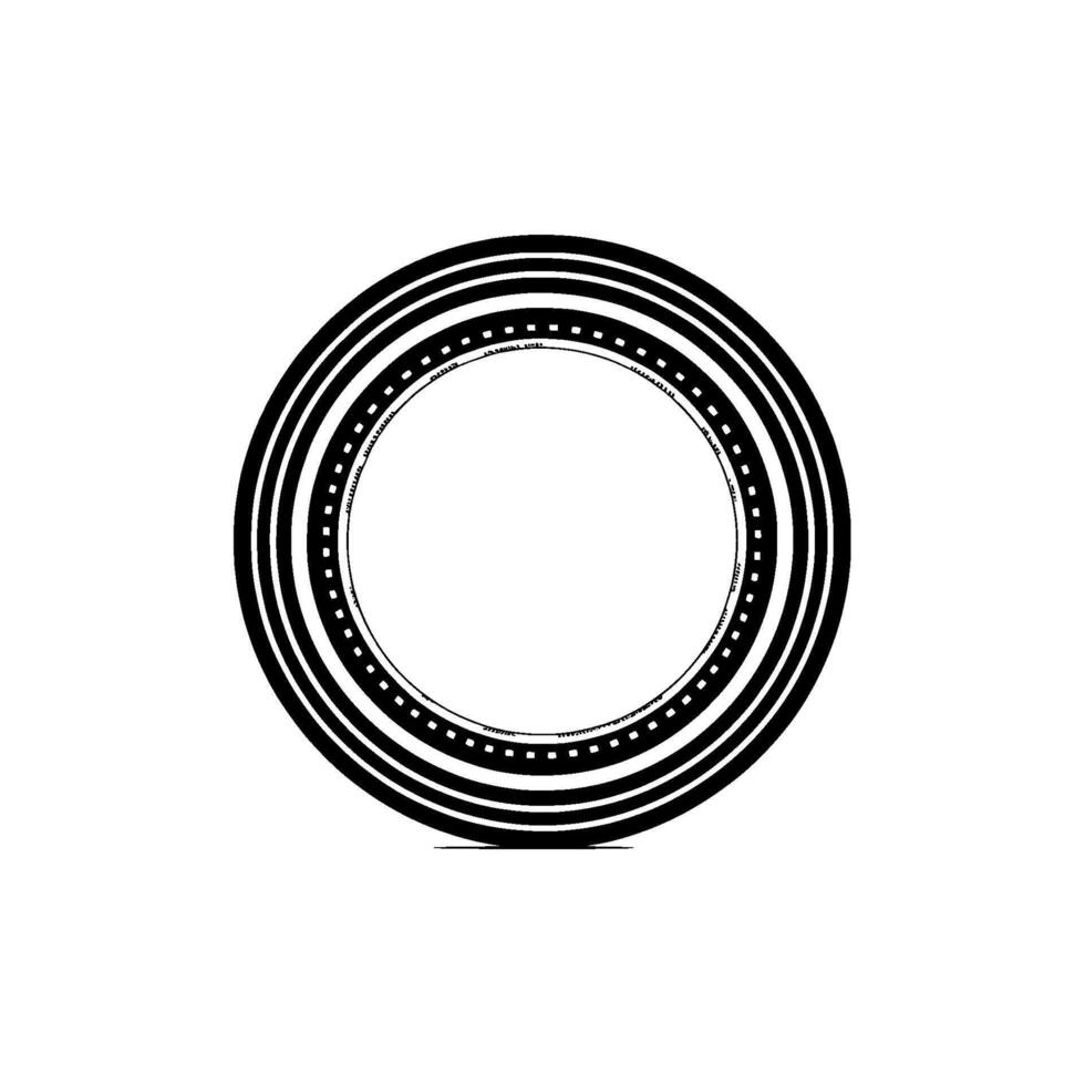 A minimalist featuring a circular emblem with concentric rings and a dotted inner ring vector