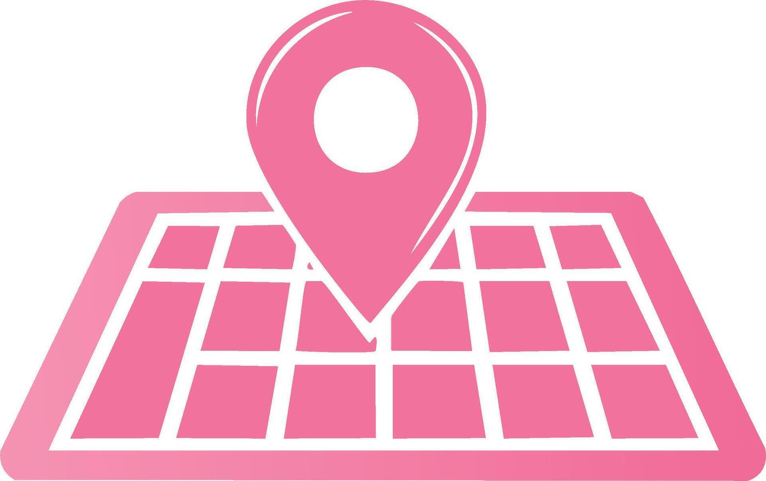 Simple pink location marker on a grid map showing directions, navigation, and geotagging destination for planning trips vector