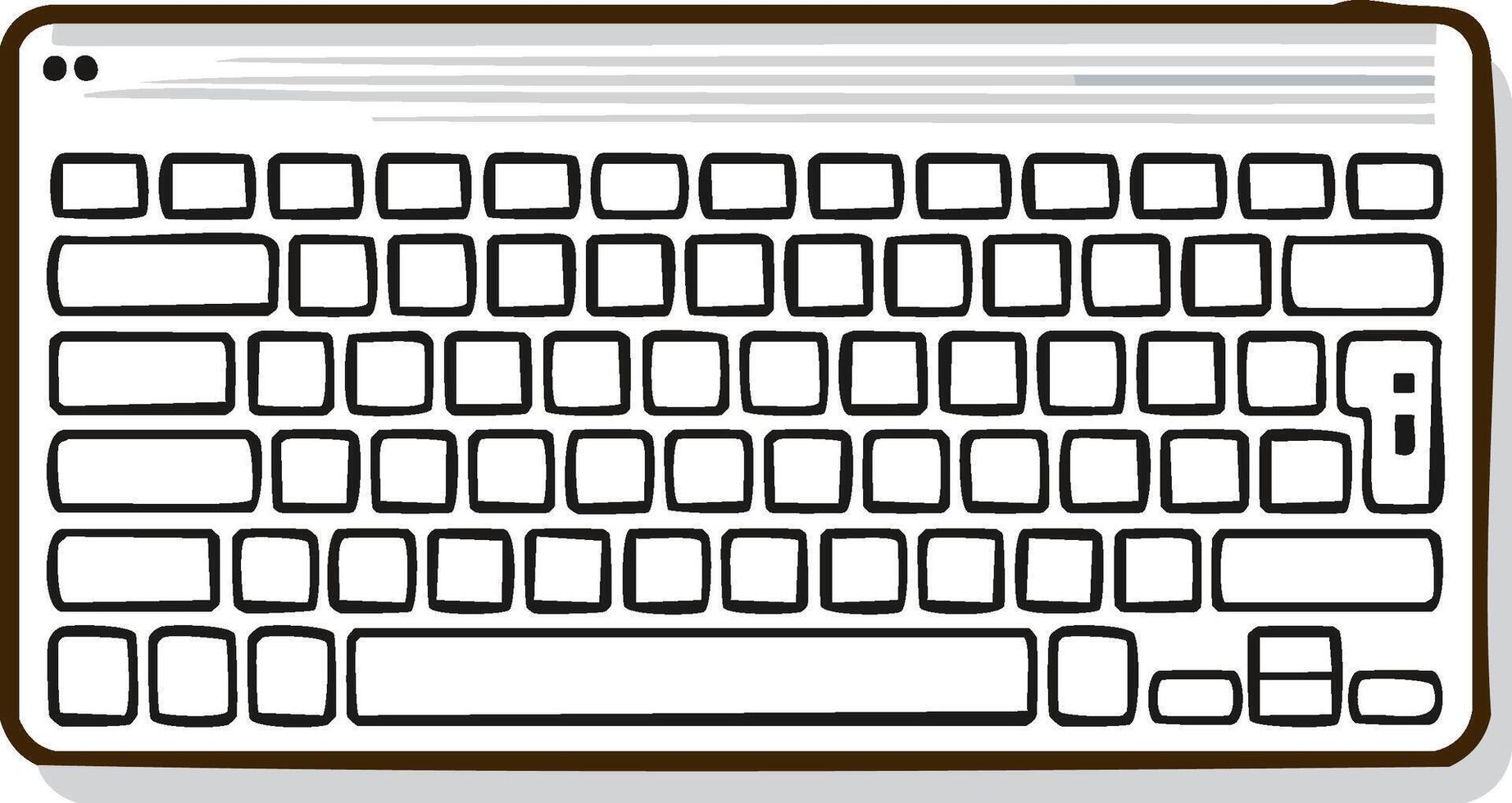 Stylized Computer Keyboard Illustration Flat Design Keypad Keys Letters Input Device Gadget Peripheral vector