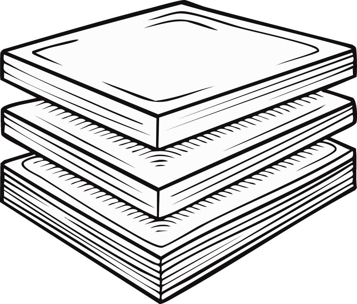 Stacked Square Boxes or Layers Outline Illustration Design for Packaging or Organization Concepts vector