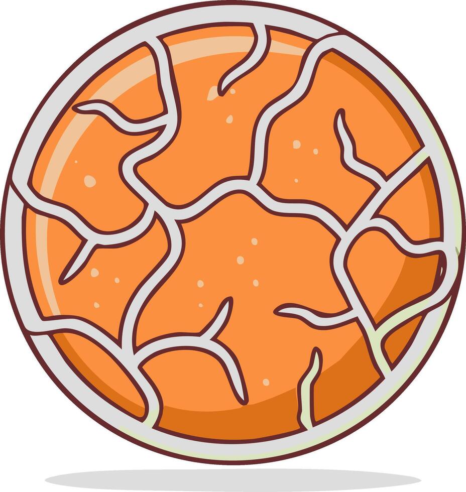 Orange Round Abstract Globe Shape with Cracks, Circle Design Element vector