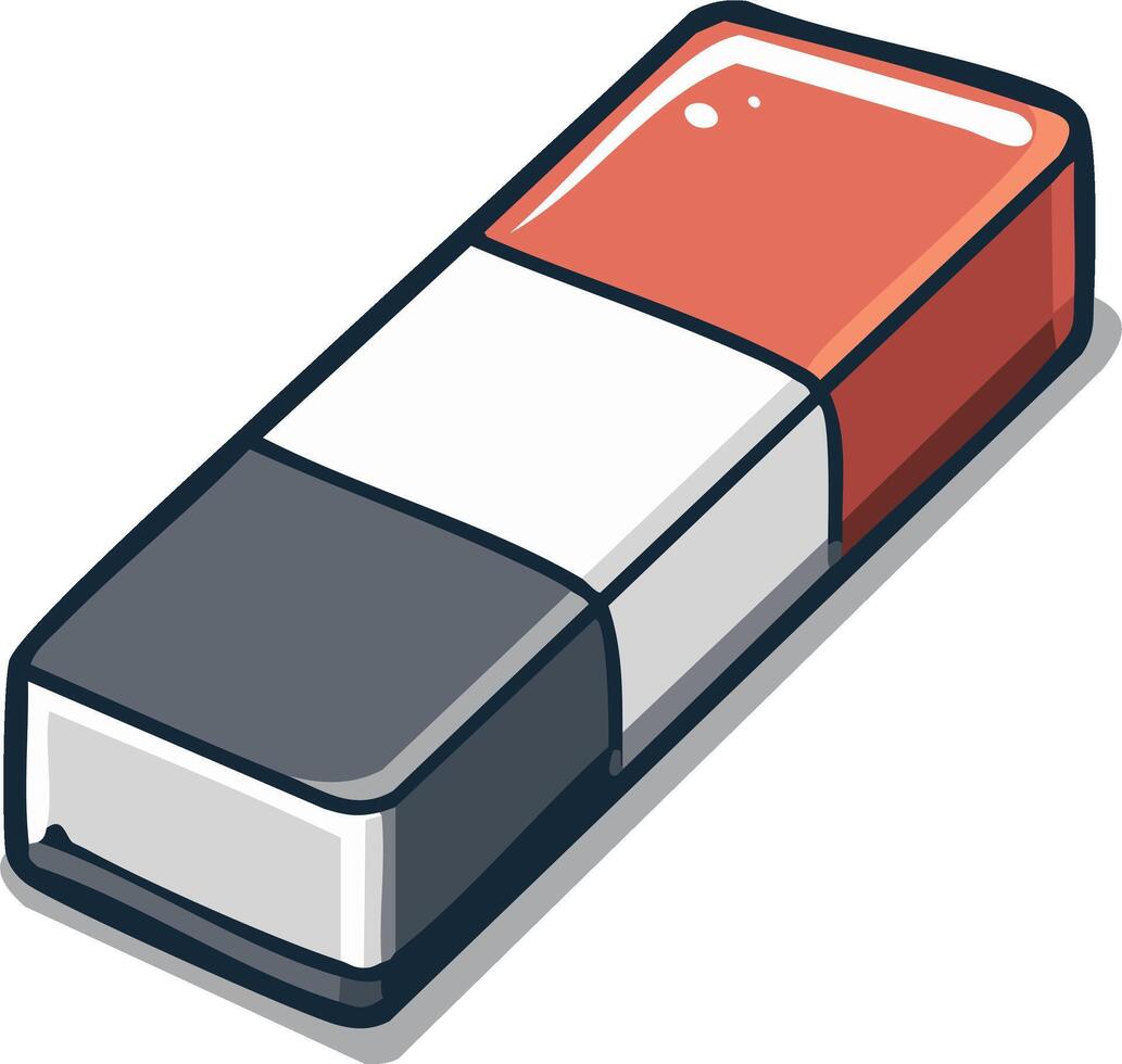 Rectangular Three Color Eraser Block School Office Stationery Illustration vector