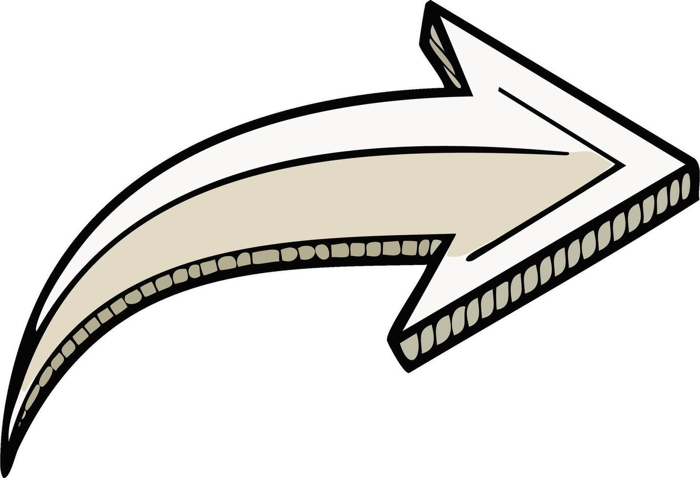 Curved Pointer Graphic Artistic Arrow Illustration for Direction, Navigation, and Design Elements with Hand-Drawn Feel vector