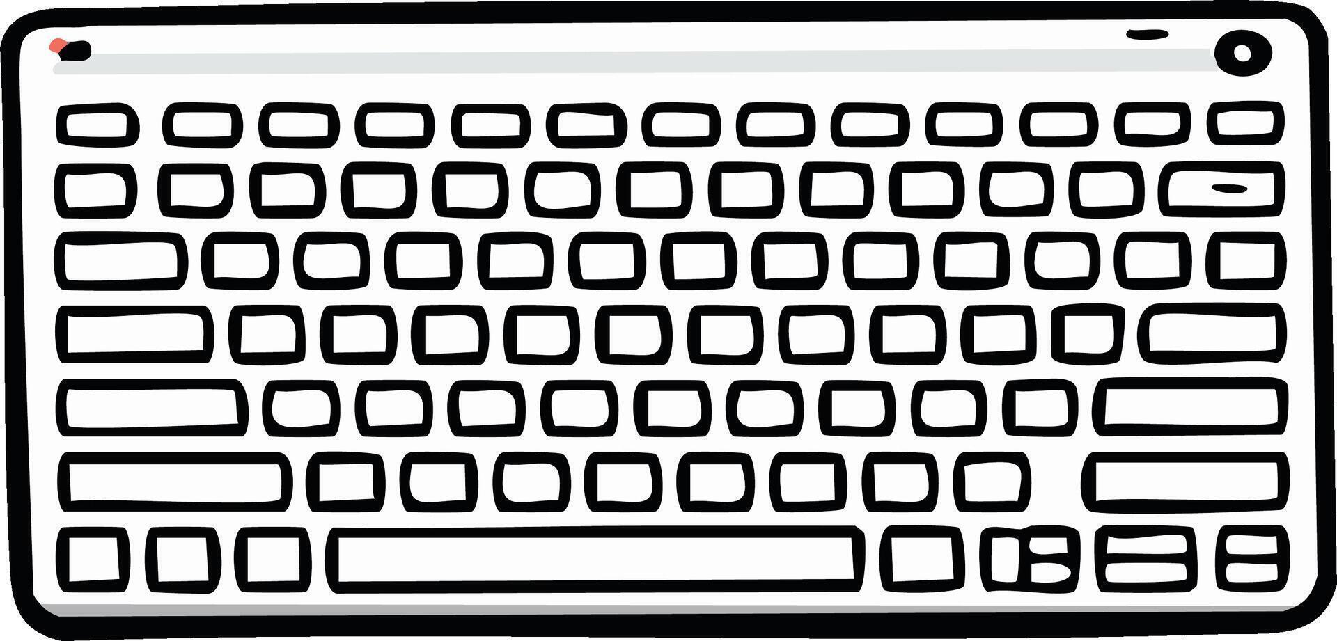 Simple hand drawn style computer keyboard illustration for technology and digital concepts vector