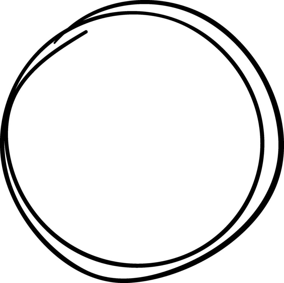 Hand drawn double line circle frame emphasizing content vector