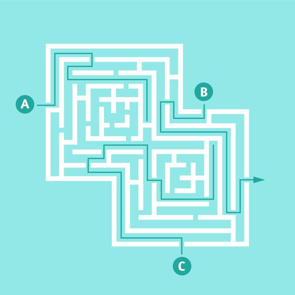 Finding solution navigating complex maze problem solving vector