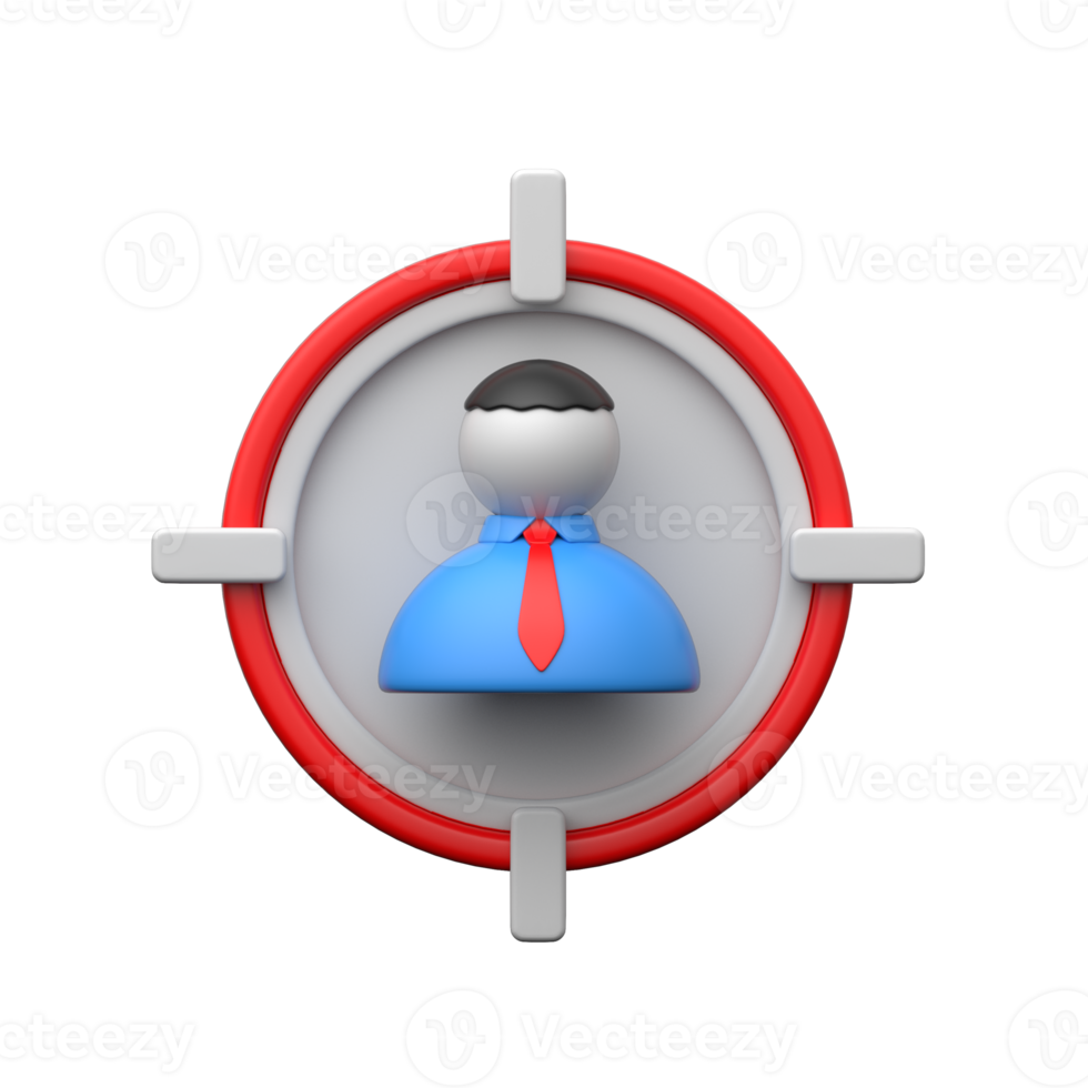 3D audience target icon for audience segmentation and precise targeting png