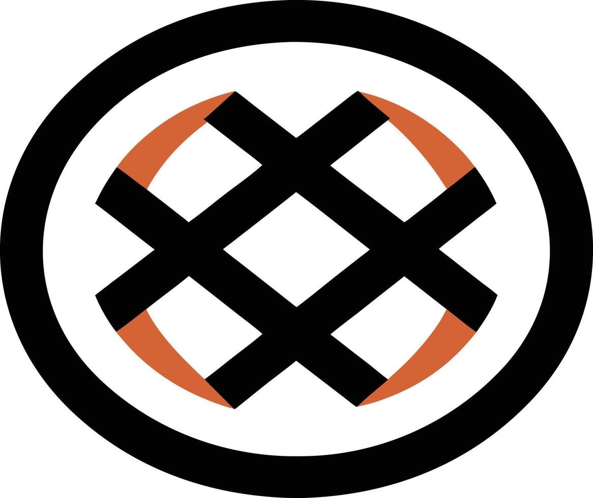 Abstract Geometric Design with Interlocking Shapes and Oval Frame vector