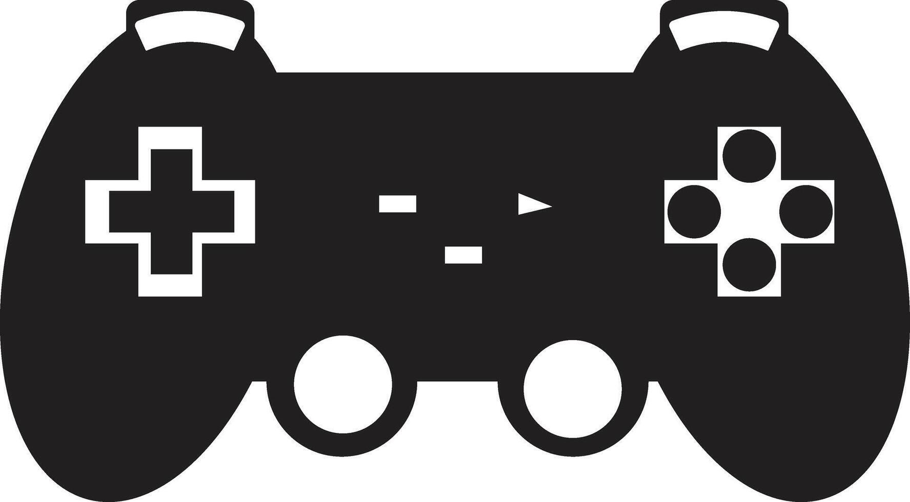 Black and White Game Controller on White Background vector