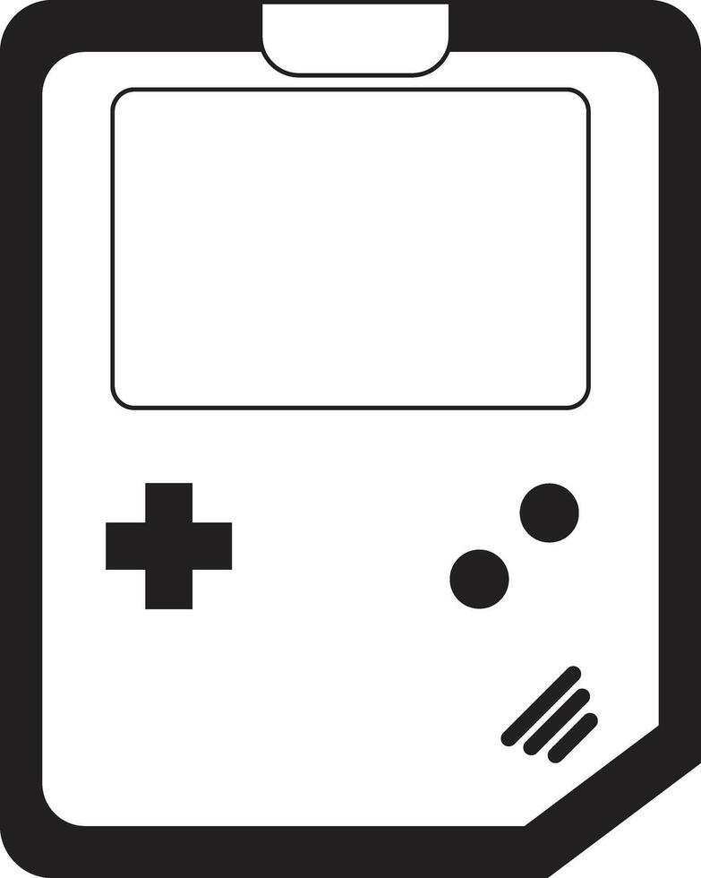 Black and White Game Console with Minimalist Style vector