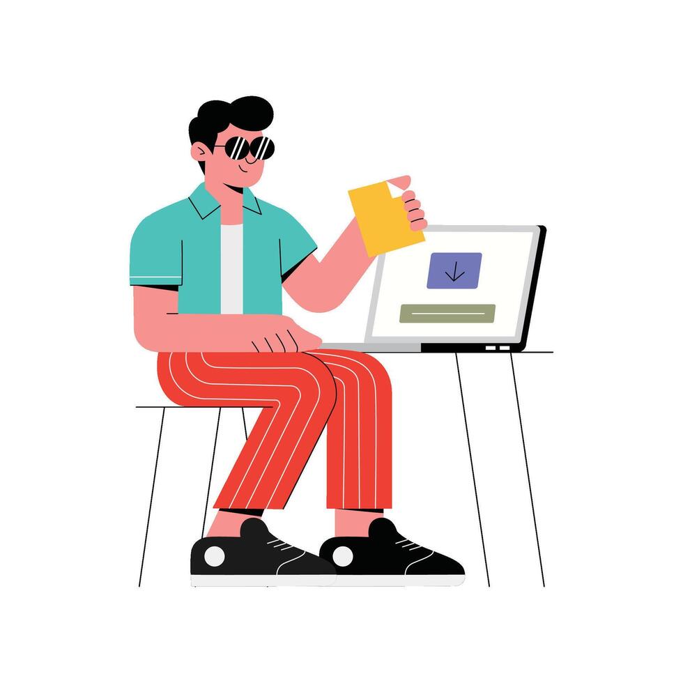 File Upload Flat Illustration EPS 10 File vector